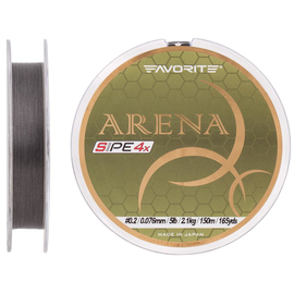 Шнур Favorite Arena PE 4x 150м (silver gray) #0.2/0.076mm 5lb/2.1kg, Діаметр: #0.2/0.076mm, Розмотування: 150m, Колір: сірий, фото 