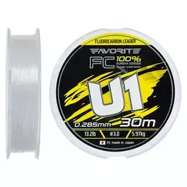 Флюорокарбон Favorite U1 FC 30m #3.0/0.285mm 13.2lb/5.97kg (Made in Japan), Діаметр: 0.28mm, Розмотування: 30m, фото 