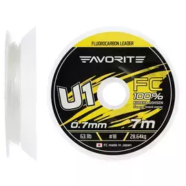 Флюорокарбон Favorite U1 FC 7m #18/0.70mm 63.1lb/28.64kg (Made in Japan), Діаметр: 0.70mm, Розмотування: 7m, фото 