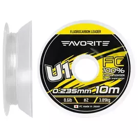 Флюорокарбон Favorite U1 FC 10m #2.0/0.235mm 8.6lb/3.89kg (Made in Japan), Діаметр: 0.23mm, Розмотування: 10m, фото 