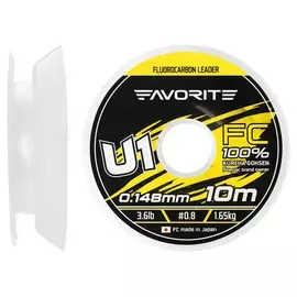 Флюорокарбон Favorite U1 FC 10m #0.8/0.148mm 3.6lb/1.65kg (Made in Japan), Діаметр: 0.14mm, Розмотування: 10m, фото 