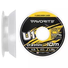 Флюорокарбон Favorite U1 FC 10m #3.5/0.31mm 14.1lb/6.38kg (Made in Japan), Діаметр: 0.31mm, Розмотування: 10m, фото 