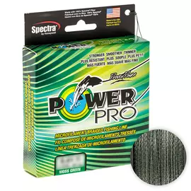 Шнур PowerPro Moss Green 135m d=0,08mm 4kg/9Lb, Діаметр: 0.08mm, Розмотування: 135m, Колір: темно-зелений, фото 