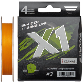 Шнур Favorite X1 4x 150m (orange) #3.0/0.296mm 41lb/19.0kg, Диаметр: #3.0/0.296mm, Выберите цвет: помаранчевий, фото 