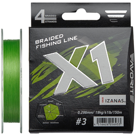 Шнур Favorite X1 PE 4x 150м (l.green) #3.0/0.296mm 41lb/19.0kg, Диаметр: #3.0/0.296mm, Выберите цвет: салатовий, фото 
