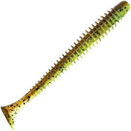 Силикон Keitech Swing Impact 4.5" (6 шт/упак) ц:401 greenpumpkinpp.chart, Длина силикона: 4.5" (11.4 см), Расцветка силикона: 401 Green Pumpkin/Chartreuse, фото 