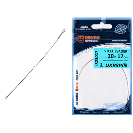 Повідець Ukrspin Orange Spinning сталь AFW пайка 15см 11.3кг(25lb)/0.36мм (2шт/уп), фото 