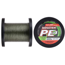 Шнур Select Master PE 1000m (темн.-зел.) 0.20mm 24kg, Діаметр: 0.20mm, Розмотування: 1000m, Колір: темно-зелений, фото 