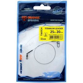Повідець Ukrspin Orange Spinning титан з вертлюгом 30см 18кг(40lb)/0.4мм, фото 