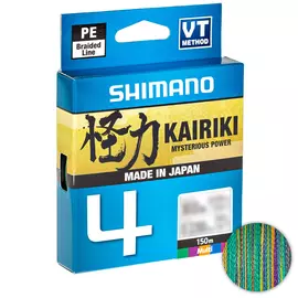 Шнур Shimano Kairiki 4 PE (Multi Colour) 150m 0.16mm 8.1kg, Діаметр: 0.16mm, Колір: мультиколор, фото 