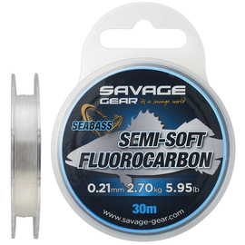Флюорокарбон Savage Gear Semi-Soft Seabass 30m 0.35mm 6.72kg Clear, фото 
