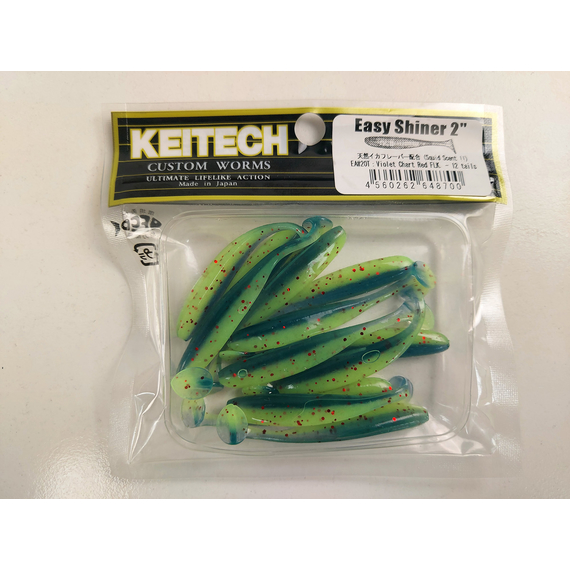 Силікон Keitech Easy Shiner 2" (12 шт/уп),, колір: ea#20 violet chart red fl, Довжина силікону: 2" (5.1 см), Колір силікону: EA#20 Violet Chart Red Fl, фото , изображение 9