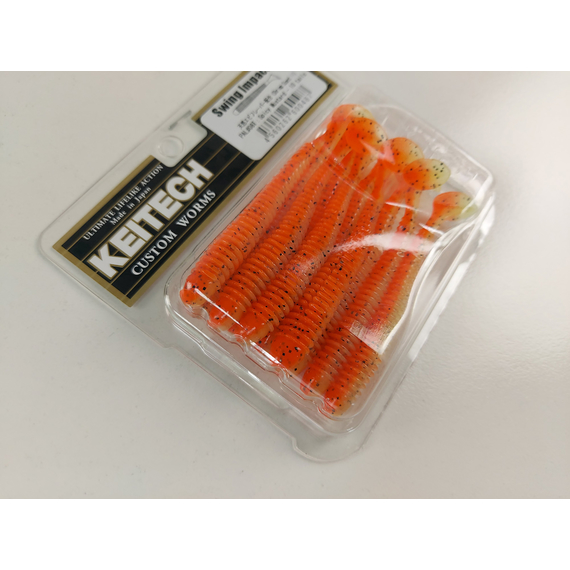 Силикон Keitech Swing Impact 3" (10 шт/упак), цвет: ea#13 spicy mustard/blue, Длина силикона: 3" (7.6 см), Расцветка силикона: EA#13 Spicy Mustard/Blue, фото , изображение 8