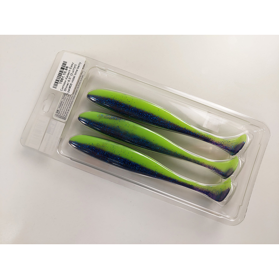Силикон Keitech Easy Shiner 6.5" (3 шт/упак) ц: pal#06 violet lime berry, Длина силикона: 6.5" (16.5 см), Расцветка силикона: PAL#06 Violet Lime Berry, фото , изображение 9