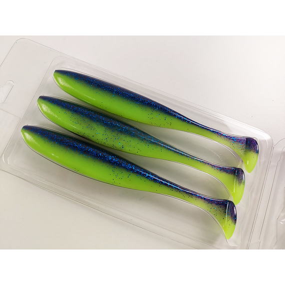 Силикон Keitech Easy Shiner 6.5" (3 шт/упак) ц: pal#06 violet lime berry, Длина силикона: 6.5" (16.5 см), Расцветка силикона: PAL#06 Violet Lime Berry, фото , изображение 11