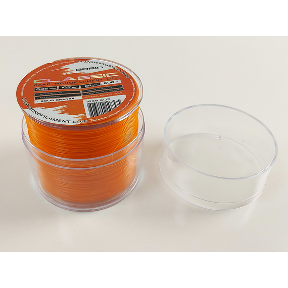 Жилка Brain Classic Carp Line 600m 0,35mm 10,7kg 25lb Solid orange, Діаметр: 0.35mm, Розмотування: 600m, Колір: Solid orange, фото , изображение 5