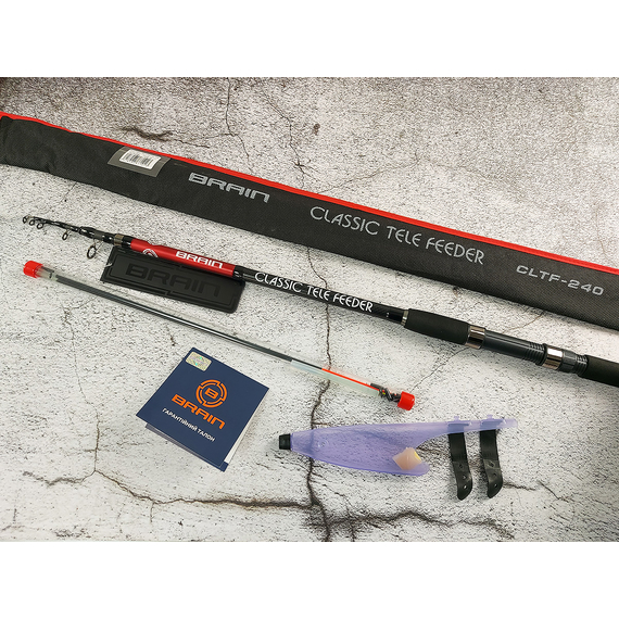 Телескопічний фідер Brain Classic Tele Feeder 2.40m, тест до 160g (+ чохол, пластиковий захист на кільця, три вершинки), Модель: 2.40m, фото , изображение 9
