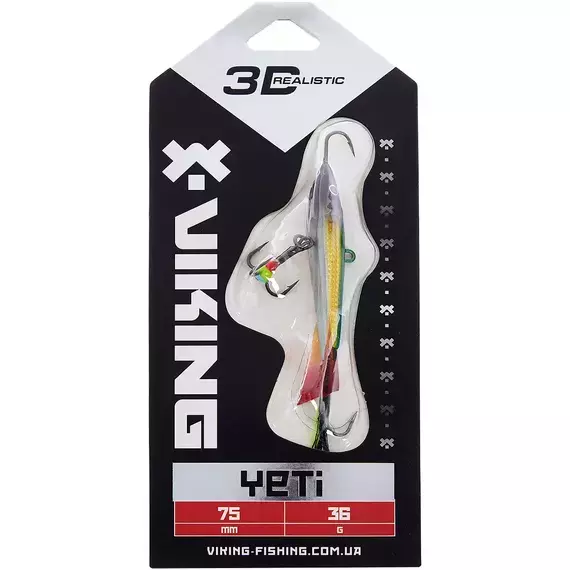 Балансир Viking Fishing Yeti Ice Jig 75mm 36.0g #02 Green Glam, Розмір/Вага: 75мм/36г, Колір балансиру: #2 Green Glam, фото , изображение 2