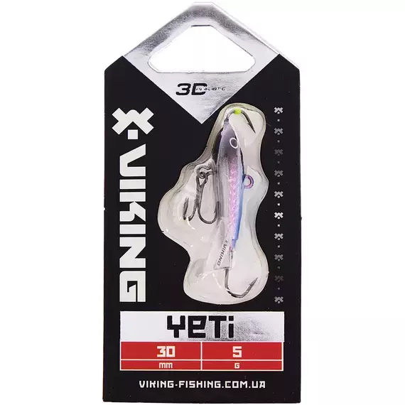 Балансир Viking Fishing Yeti Ice Jig 30mm 5.0g #01 Blue Glam, Размер/Вес: 30мм/5г, Цвет балансира: #1 Blue Glam, фото , изображение 2