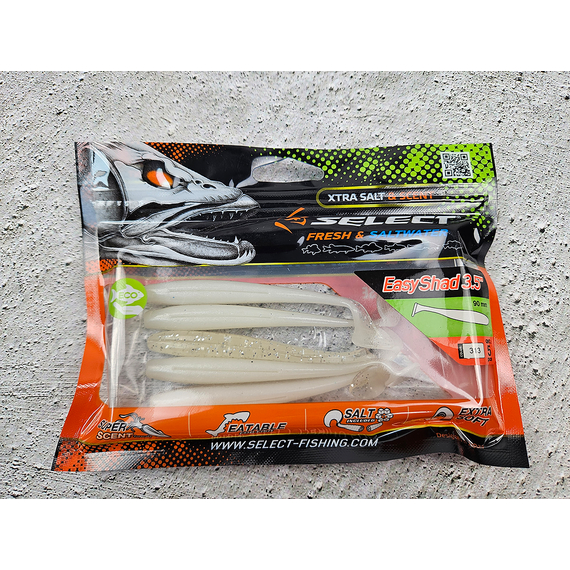 Силикон Select Easy Shad 3.5" #313 — съедобный виброхвост для судака, щуки и большого окуня (5 шт/упак), Длина силикона: 3.5" (8.89 см), Расцветка силикона: 313, фото , изображение 3