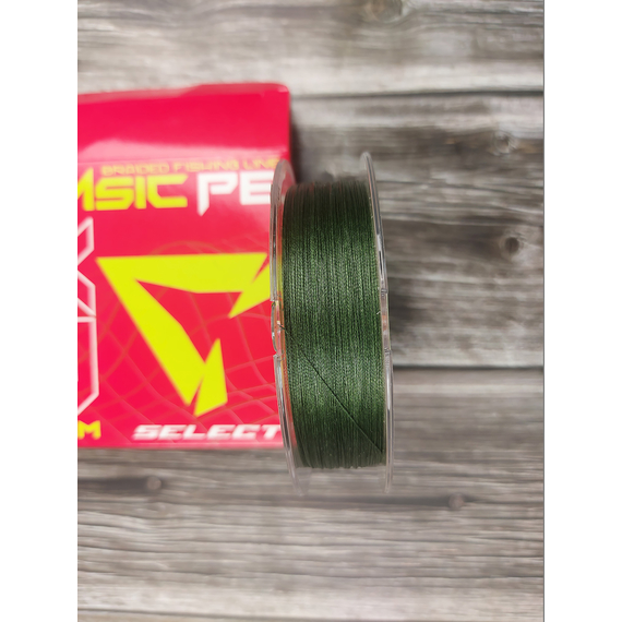 Шнур Select Basic PE 8x 150m (темн-зел.) #1.2/0.16mm 20lb/9.3kg, Діаметр: 0.16mm, Розмотування: 150m, Колір: темно-зелений, фото , изображение 2