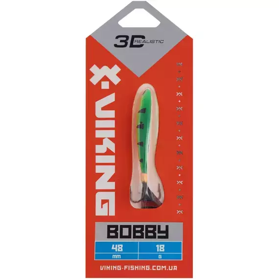 Бокоплав Viking Fishing Bobby 48mm 18.0g #04 Fire Perch, Размер/Вес: 48мм/18г, Цвет бокоплава: #04 Fire Perch, фото , изображение 2