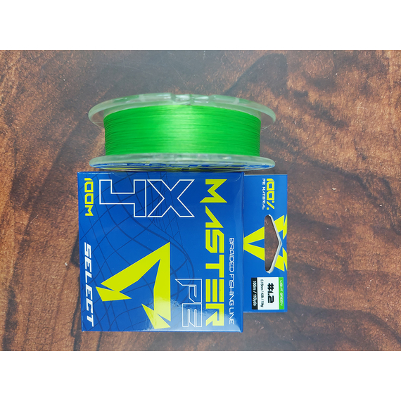 Шнур Select Master PE 100m (салат.) #1.2/0.16mm 42lb/19kg, Діаметр: 0.16mm, Розмотування: 100m, Колір: салатовий, фото , изображение 13