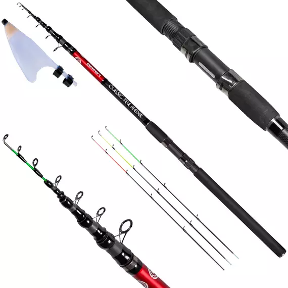 Телескопічний фідер Brain Classic Tele Feeder 2.40m, тест до 160g (+ чохол, пластиковий захист на кільця, три вершинки), Модель: 2.40m, фото 