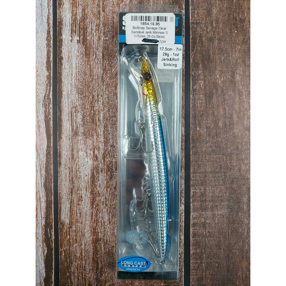 Воблер Savage Gear Sandeel Jerk Minnow S 175mm 29.0g Basic Atherina, Розмір/Вага: 175мм/29г, Колір воблера: Basic Atherina, фото , изображение 2