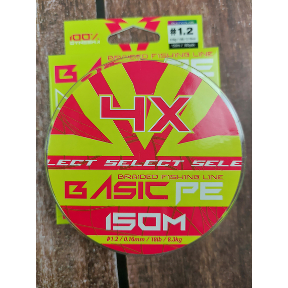 Шнур риболовний Select Basic PE 150m, 0.16mm, 18Lb/8.3kg, колір: різнобарвний, Діаметр: 0.16mm, Розмотування: 150m, Колір: мультиколор, фото , изображение 4