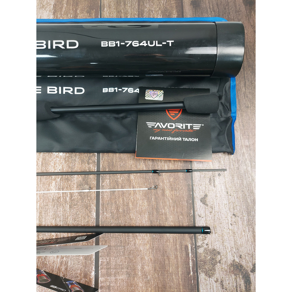 Компактный спиннинг Favorite Blue Bird Compact 764UL-T / 2.30m / 1-7g / Fast (вершинка tubular) + тубус в комплекте, Модель: 2.30m 1-7g, фото , изображение 13