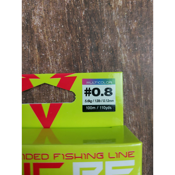 Шнур Select Basic PE Multicolor 100m #0.8/0.12mm 12lb/5.6kg, Діаметр: 0.12mm, Розмотування: 100m, Колір: мультиколор, фото , изображение 3