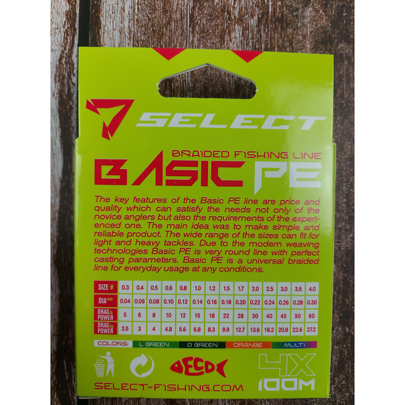 Шнур Select Basic PE Multicolor 100m #0.8/0.12mm 12lb/5.6kg, Діаметр: 0.12mm, Розмотування: 100m, Колір: мультиколор, фото , изображение 6