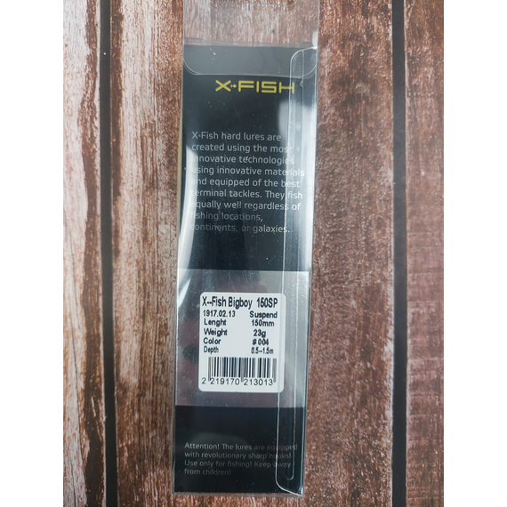 Воблер X-Fish Bigboy 150SP 150mm 23g #004 (0.5-1.5m), Розмір/Вага: 150mm/23g, Колір воблера: 004, фото , изображение 4