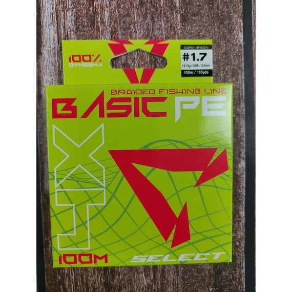 Шнур рыболовный Select Basic PE 100m, 0.20mm, 28Lb/12.7kg, цвет: темно-зеленый, Диаметр: 0.20mm, Размотка: 100m, Выберите цвет: темно-зелений, фото , изображение 2