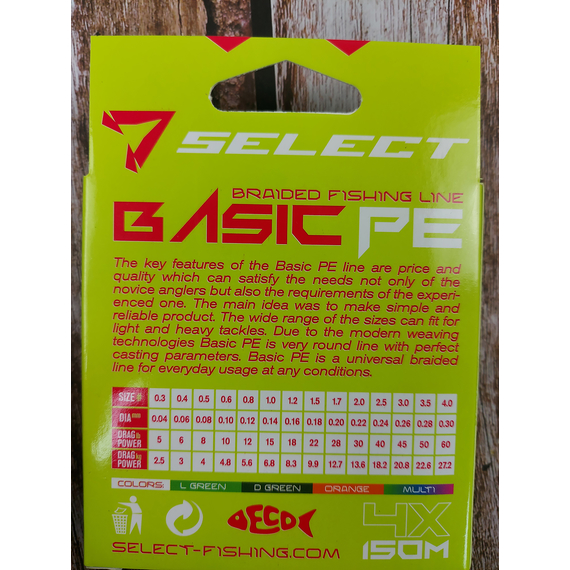 Шнур Select Basic PE Multicolor 150m #0.5/0.08mm 8lb/4kg, Діаметр: 0.08mm, Розмотування: 150m, Колір: мультиколор, фото , изображение 3