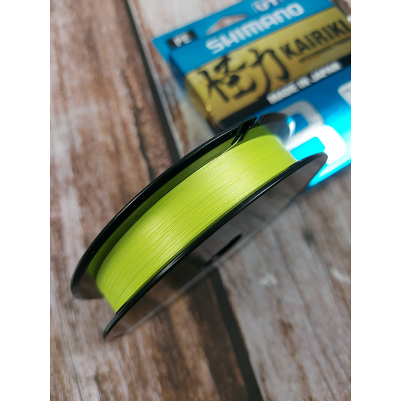 Шнур Shimano Kairiki 8 PE 150m 0.06mm 5.3kg желтый (Japan), Диаметр: 0.06mm, Размотка: 150m, Выберите цвет: жовтий, фото , изображение 8