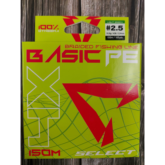 Шнур рыболовный Select Basic PE 150m, 0.24mm, 40Lb/18.2kg, цвет: салатовый, Диаметр: 0.24mm, Размотка: 150m, Выберите цвет: салатовий, фото , изображение 2