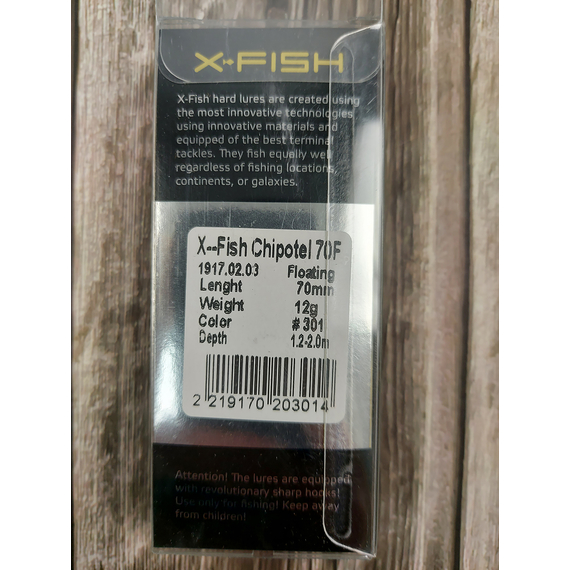 Воблер X-Fish Chipotel 70F 70mm 12g #301 (1.2-2.0m), Розмір/Вага: 70mm/12g, Колір воблера: 301, фото , изображение 4