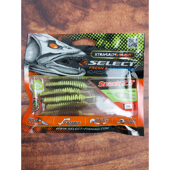 Силікон Select Snack 2.5" #242 (6 шт / уп), Довжина силікону: 2.5" (6.1 см), Колір силікону: 242, фото , изображение 4