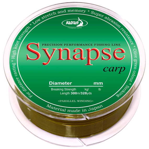 Жилка Katran Synapse Carp 300m (olive green) 0.286mm 12.85lb/5.83kg, Диаметр: 0.29, Размотка: 300m, фото 
