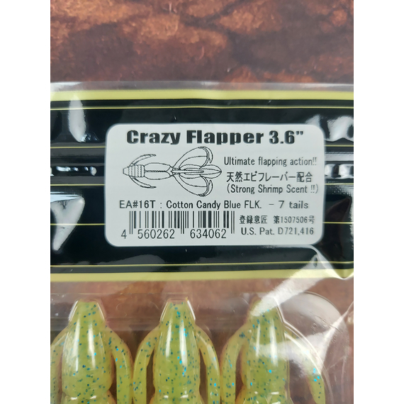 Силікон Keitech Crazy Flapper 3.6" (7 шт/уп),, колір: ea#16 cotton candy blue f, Довжина силікону: 3.6" (9.1 см), Колір силікону: ea#16 cotton candy blue f, фото , изображение 3