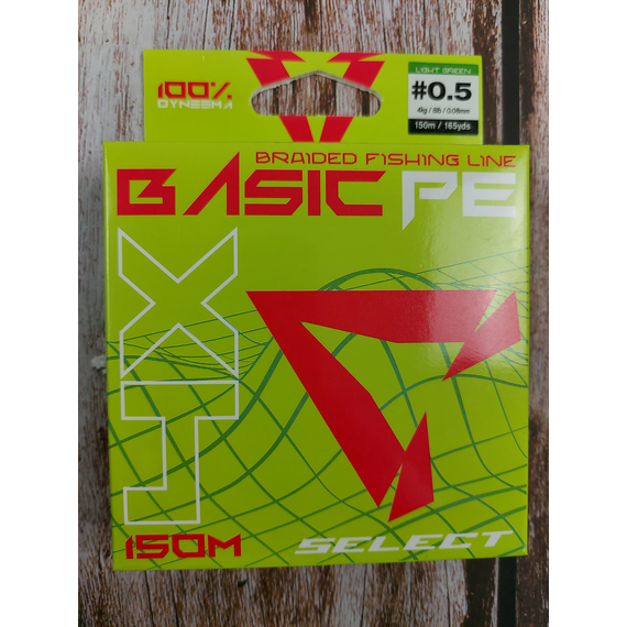 Шнур рыболовный Select Basic PE 150m, 0.08mm, 8Lb/4kg, цвет: салатовый, Диаметр: 0.08mm, Размотка: 150m, Выберите цвет: салатовий, фото , изображение 2