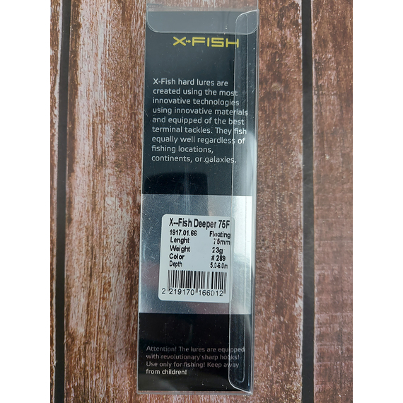 Воблер X-Fish Deeper 75F 75mm 23g #289 (5.0-6.0m), Розмір/Вага: 75mm/23g, Колір воблера: 289, фото , изображение 4