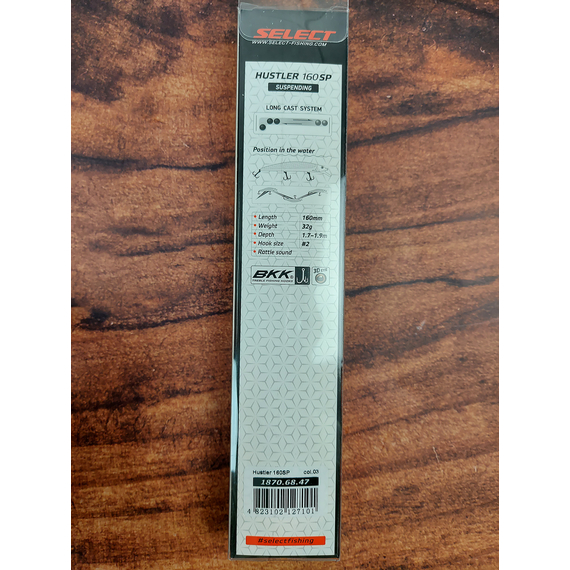 Воблер Select Hustler 160SP 160mm 32.0g #03 (1.7-1.9m), Розмір/Вага: 160mm/32g, Колір воблера: col.03, фото , изображение 3