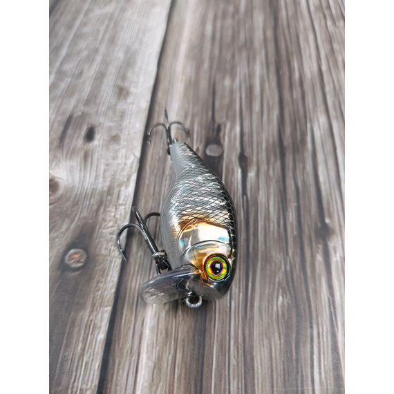 Воблер Jackall Chubby 41F SSR 41mm, 5.5гр, до 0.6м, HL Silver & Black, Размер/Вес: 41мм/5.5г, Цвет воблера: HL Silver & Black, фото , изображение 6