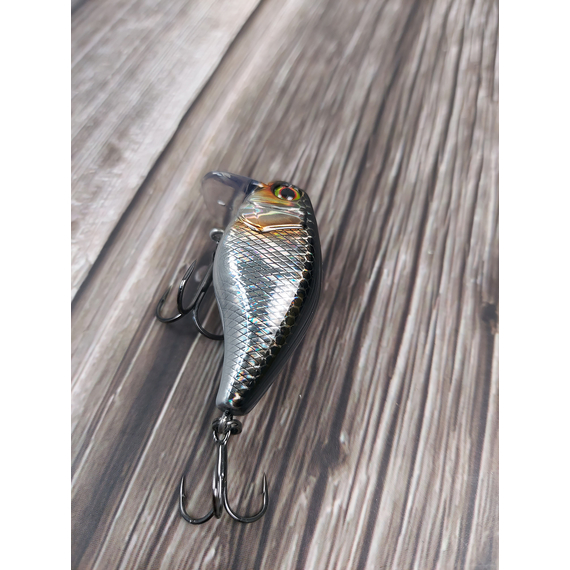 Воблер Jackall Chubby 41F SSR 41mm, 5.5гр, до 0.6м, HL Silver & Black, Размер/Вес: 41мм/5.5г, Цвет воблера: HL Silver & Black, фото , изображение 9