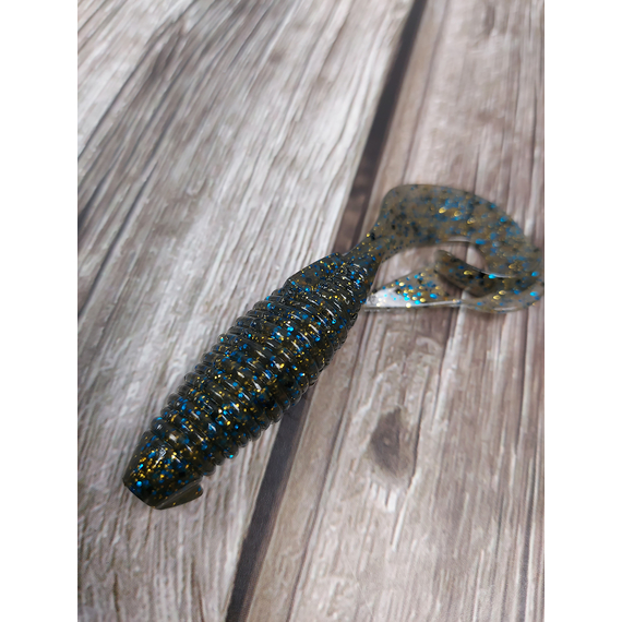 Силікон Keitech Flapper Grub 4" (7 шт/упак), колір:205 bluegill, Довжина силікону: 4" (10.2 см), Колір силікону: 205 Bluegill, фото , изображение 9