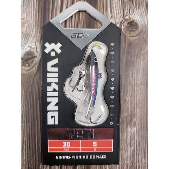 Балансир Viking Fishing Yeti Ice Jig 30mm 5.0g #01 Blue Glam, Размер/Вес: 30мм/5г, Цвет балансира: #1 Blue Glam, фото , изображение 3