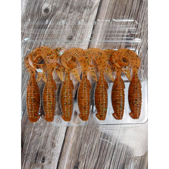 Силікон Keitech Flapper Grub 4" (7 шт/упак), колір:ea#01 orange pepper, Довжина силікону: 4" (10.2 см), Колір силікону: EA#01 Orange Pepper, фото , изображение 5
